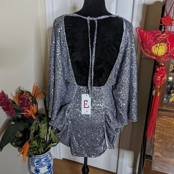 💘 Center Of Attention Ellae Lisque Dress In Charcoal - Picture 5 of 9